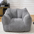 Grey Chenille Foam-Filled Lazy Sofa Chair for Living Room
