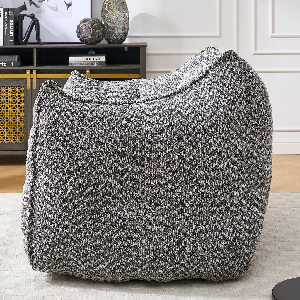 Grey Chenille Foam-Filled Lazy Sofa Chair for Living Room