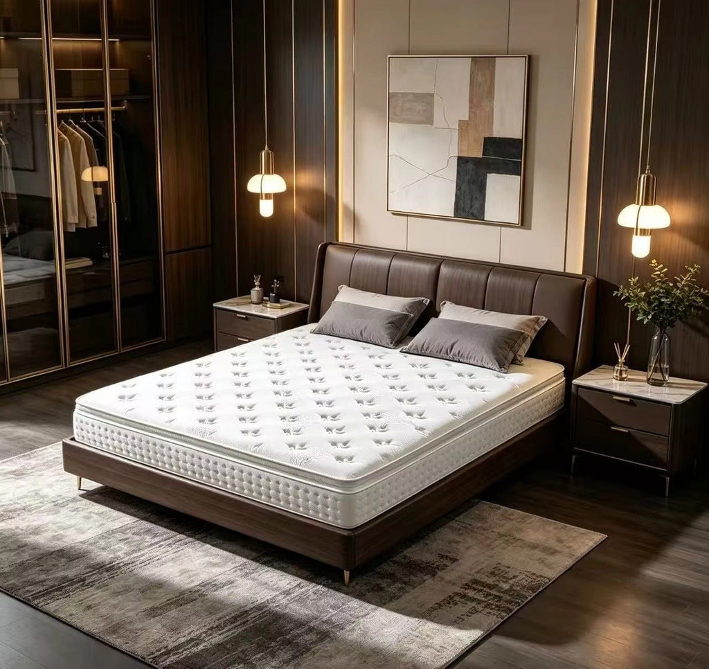 Quilted White Mattress with Textured Side Panels
