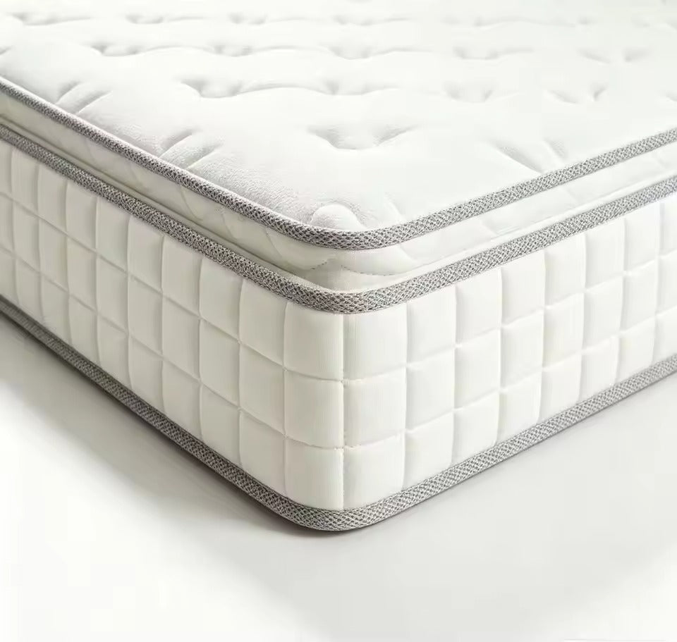 Quilted White Mattress with Textured Side Panels