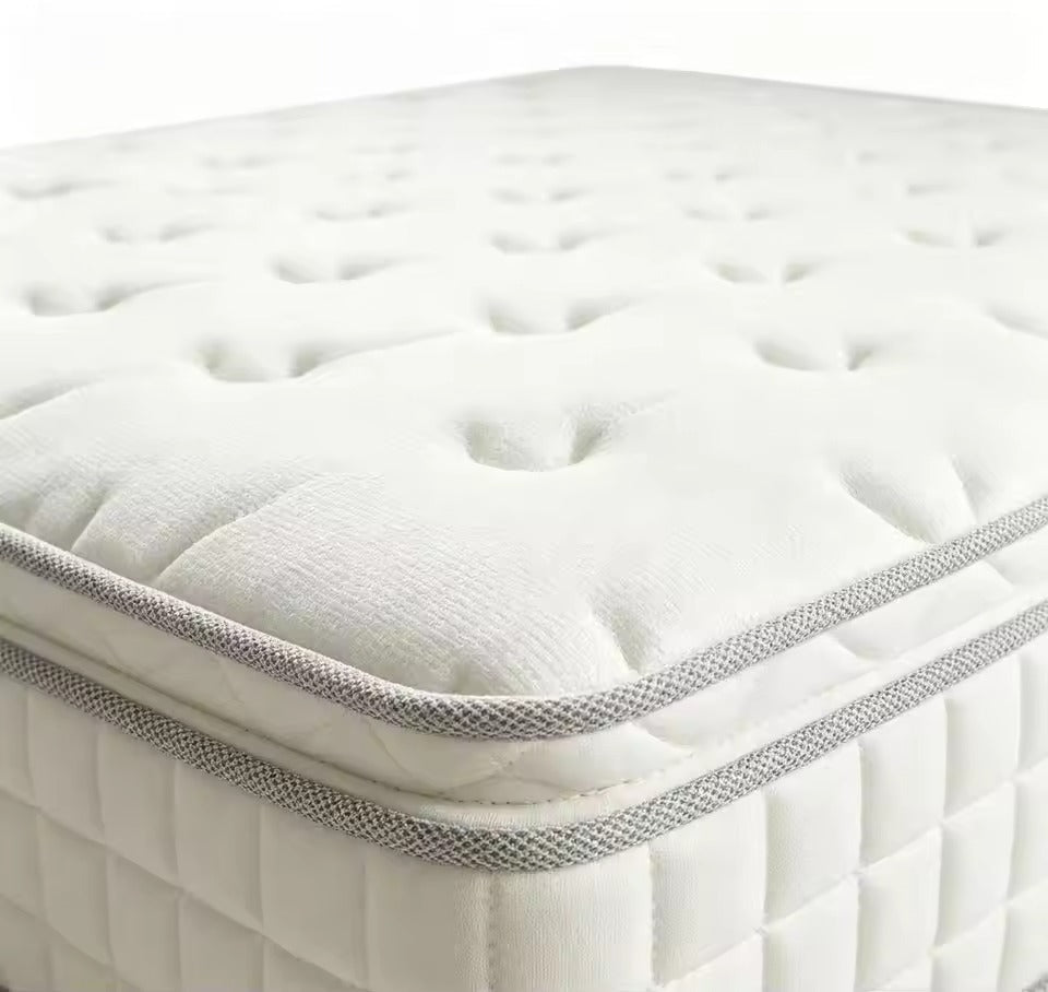 Quilted White Mattress with Textured Side Panels